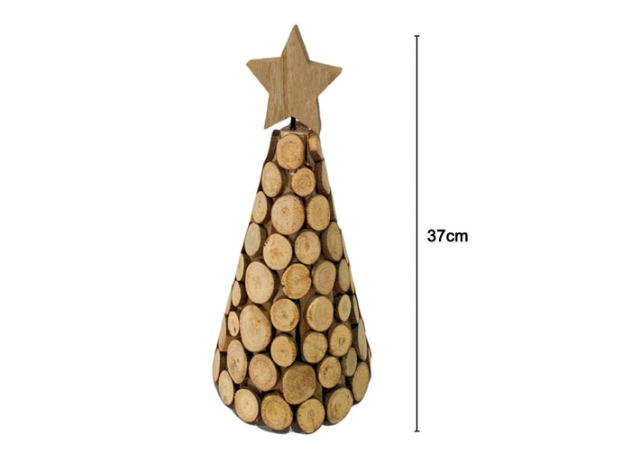 Albero Natale Da Tavolo Alberello In Legno Decorazione Natalizia Mod. Milo - 17x37 - Milo