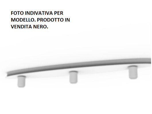 ALESSIA-3L N Lampada da soffitto 3 attacchi struttura nera ovale attacco E14 senza vetri