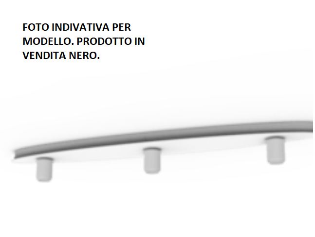 ALESSIA-3L N Lampada da soffitto 3 attacchi struttura nera ovale attacco E14 senza vetri