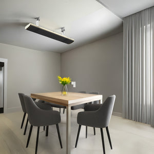 Riscaldatore Industriale a Infrarossi Mpc Algeciras Struttura In Alluminio Adatto Per Interni Ed Esterni Potenza 4000w Alimentazione 380v Lunghezza 200 Cm Modello Senza Telecomando