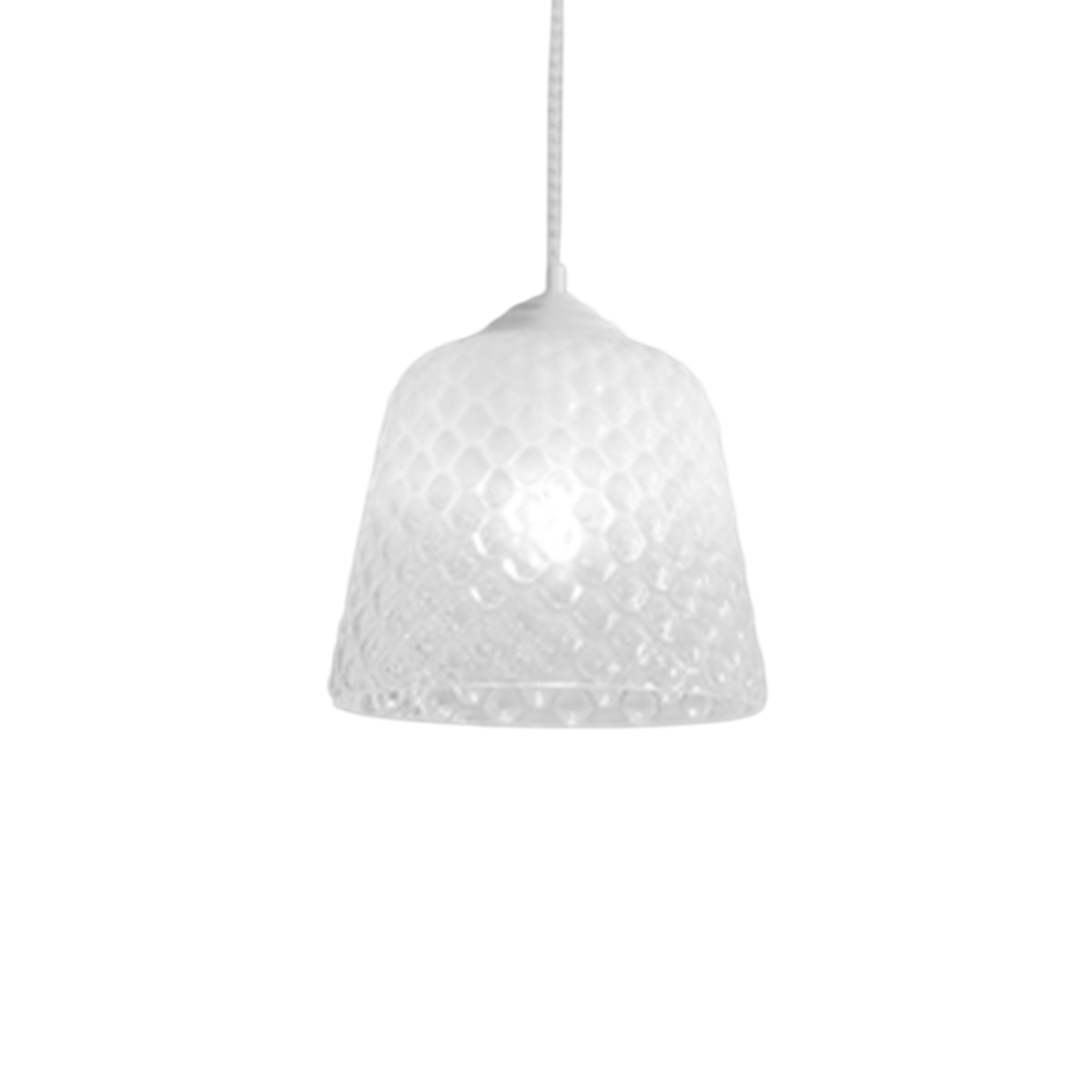 Diffusore vetro bianco per lampade a sospensione - finitura sfumata trasparente, design decorativo, attacco E27 (vetro grande) d.25X21,5