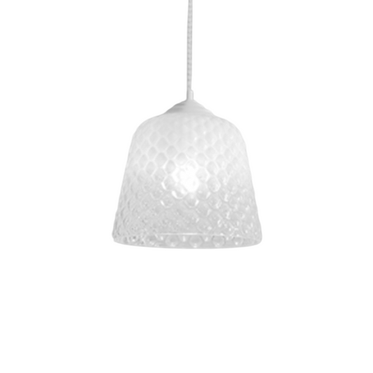 Diffusore vetro bianco per lampade a sospensione - finitura sfumata trasparente, design decorativo, attacco E27 (vetro grande) d.25X21,5