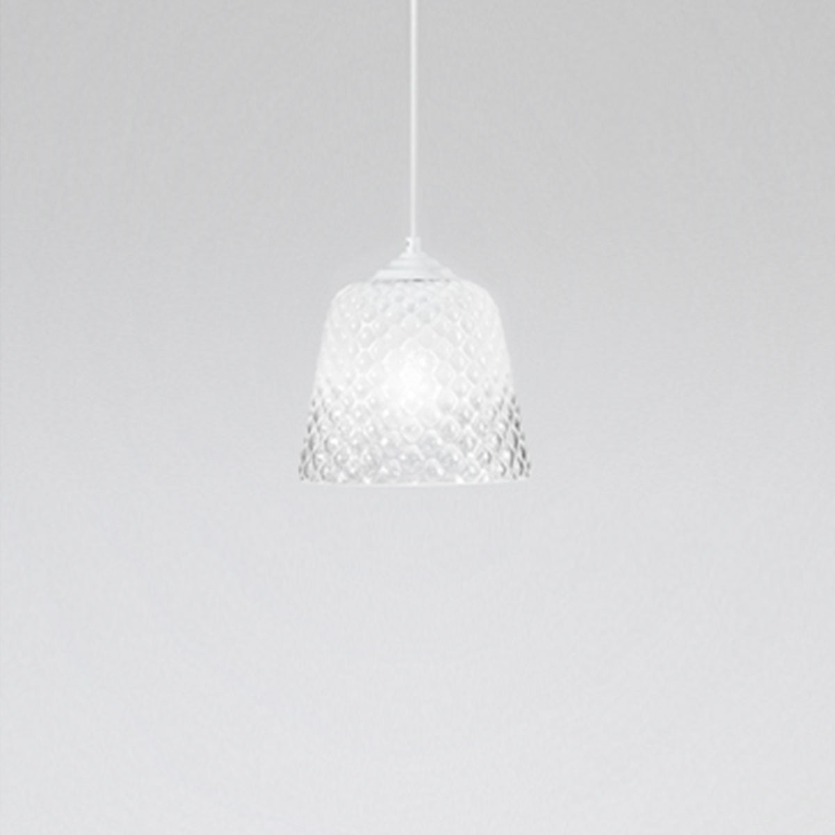 Diffusore vetro bianco per lampade a sospensione - finitura sfumata trasparente, design decorativo, attacco E27 (vetro piccolo) d.25X21,5