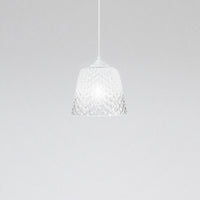 Diffusore vetro bianco per lampade a sospensione - finitura sfumata trasparente, design decorativo, attacco E27 (vetro piccolo) d.25X21,5