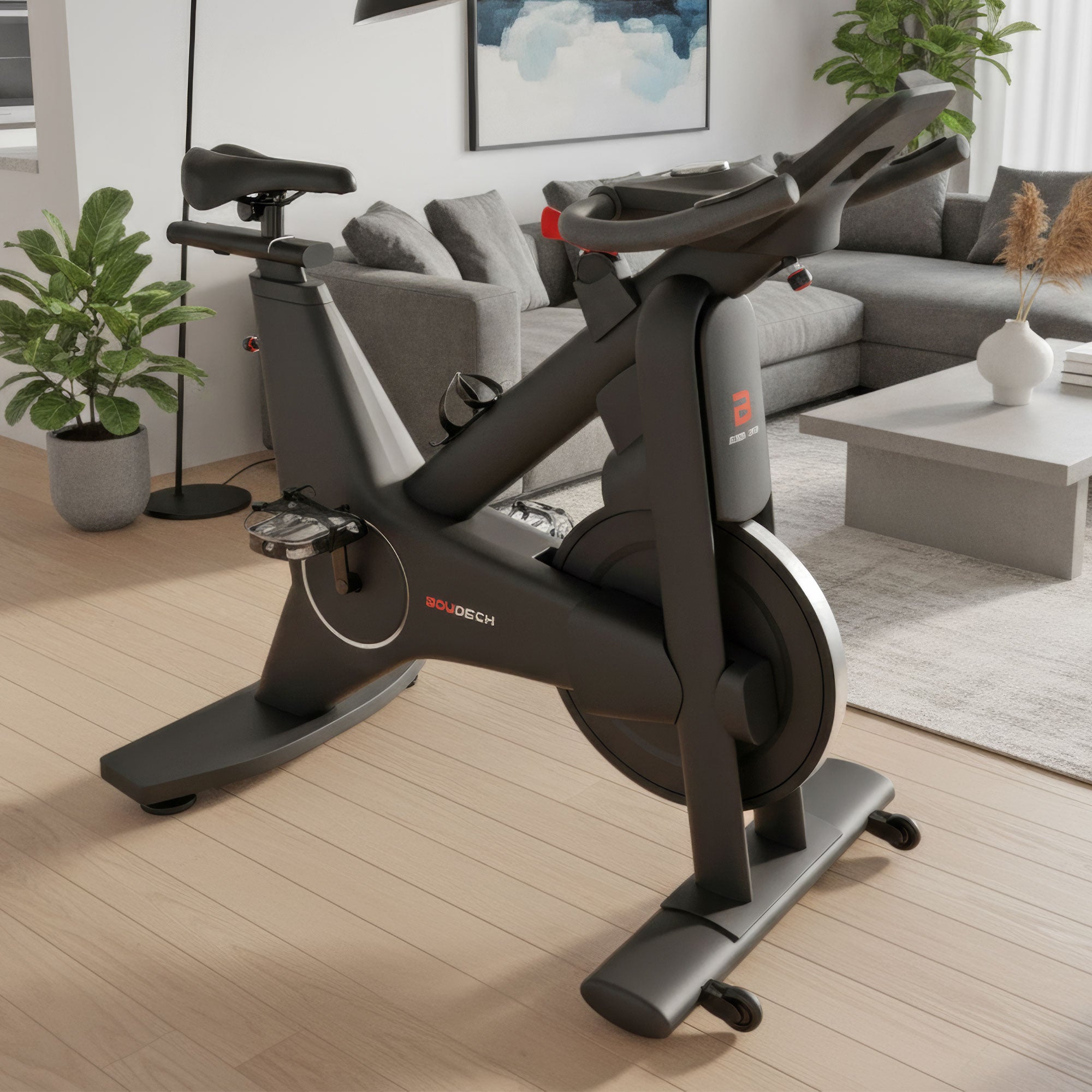 Aliena 2400 - Spin Bike Cyclette da Corsa con Volano 24 Kg Resistenza Elettrica con Display e Porta Tablet Nera