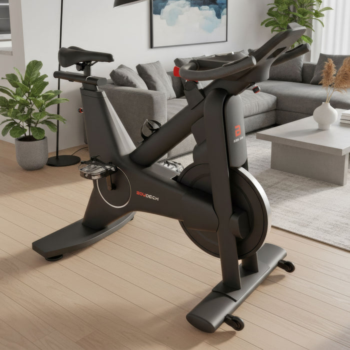 Aliena 2400 - Spin Bike Cyclette da Corsa con Volano 24 Kg Resistenza Elettrica con Display e Porta Tablet Nera