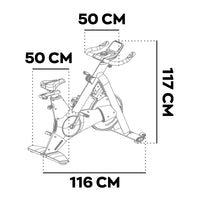 Aliena 2400 - Spin Bike Cyclette da Corsa con Volano 24 Kg Resistenza Elettrica con Display e Porta Tablet Nera