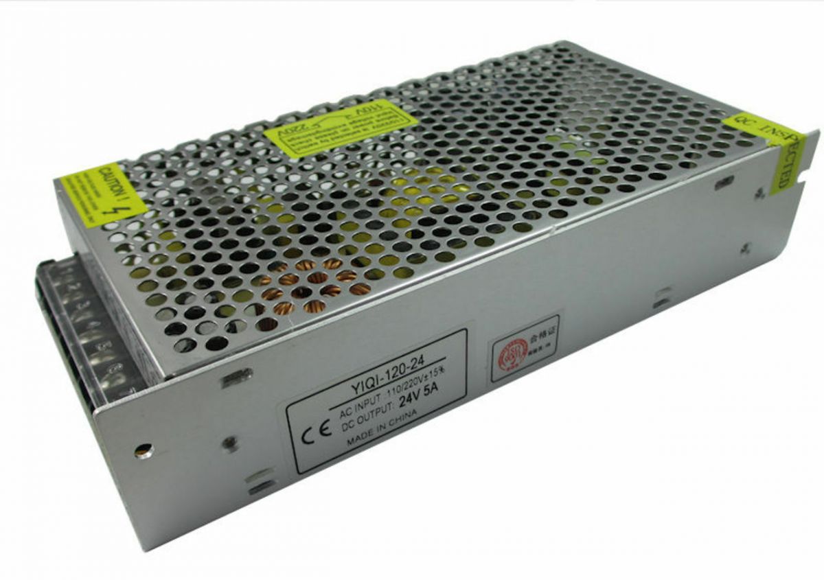 ALIMENTATORE STABILIZZATO SWITCH TRIMMER 220V-24V 5A VENTIQUATTRO VOLT AC/DC
