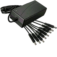 ALIMENTATORE STABILIZZATO TRASFORMATORE 12V 5A 8 USCITE TELECAMERE DVR STRISCE