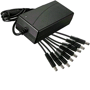 ALIMENTATORE STABILIZZATO TRASFORMATORE 12V 5A 8 USCITE TELECAMERE DVR STRISCE