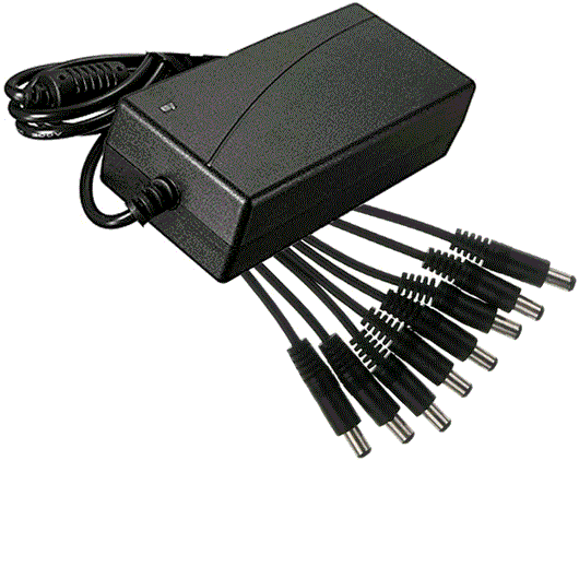 ALIMENTATORE STABILIZZATO TRASFORMATORE 12V 5A 8 USCITE TELECAMERE DVR STRISCE