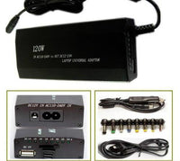 ALIMENTATORE UNIVERSALE 120W NOTEBOOK CASA AUTO USB UNIVERSALE NOTEBOOK