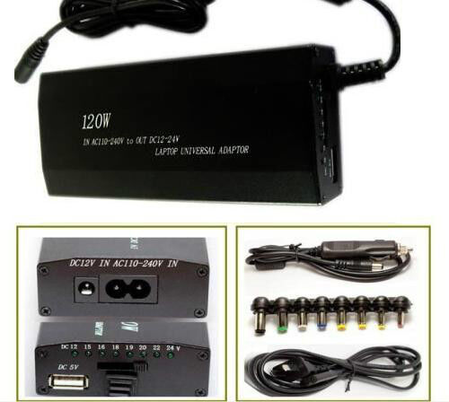 ALIMENTATORE UNIVERSALE 120W NOTEBOOK CASA AUTO USB UNIVERSALE NOTEBOOK