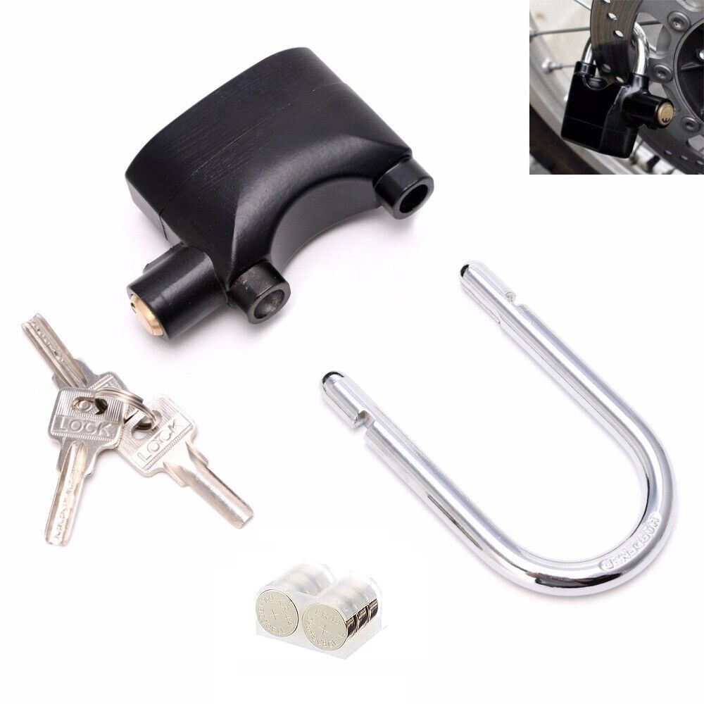 ALLARME BLOCCADISCO ANTIFURTO SONORO MOTO SCOOTER LUCCHETTO 110dBa 70MM ALL-7033