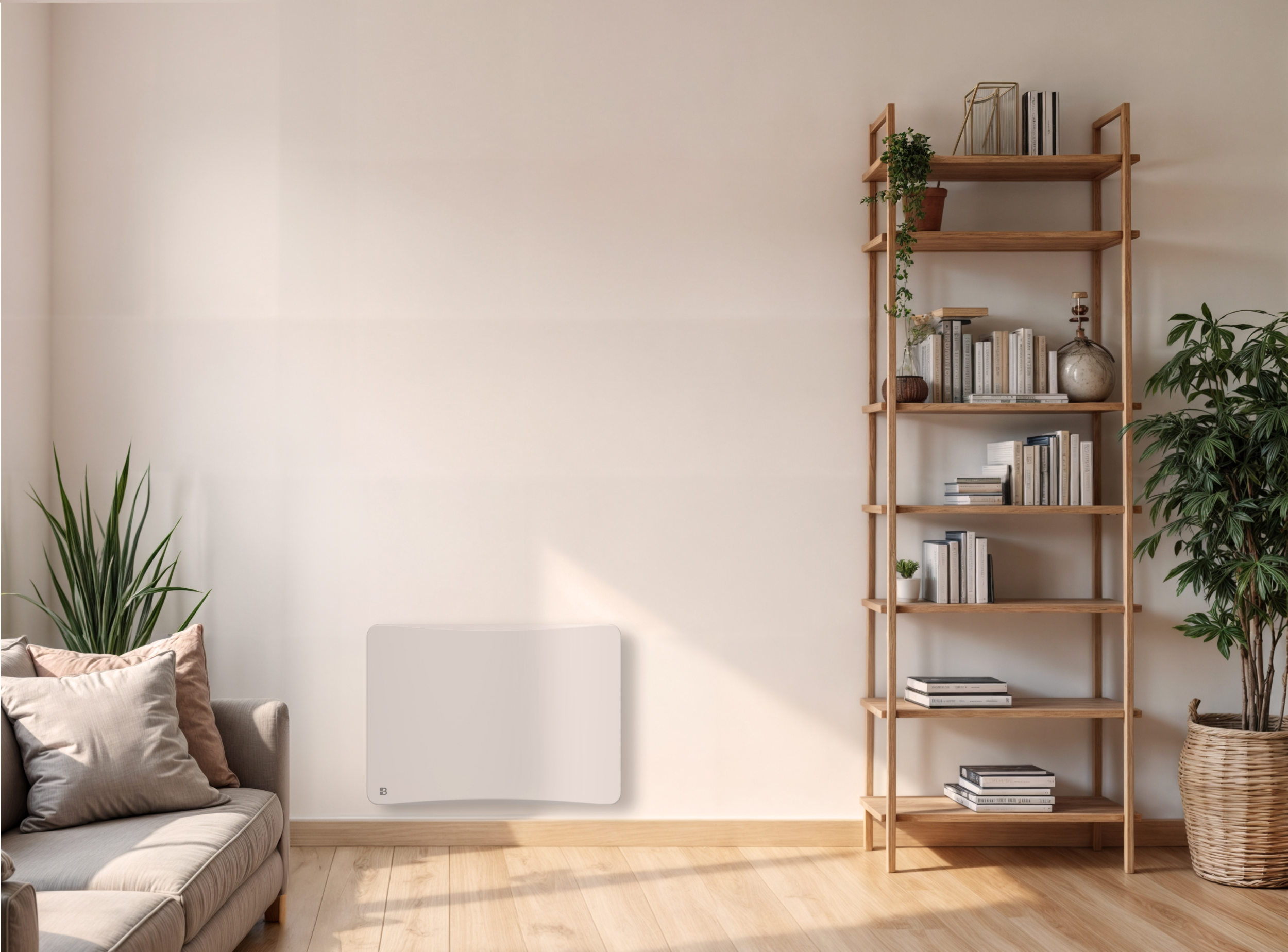 Radiatore elettrico fisso ad inerzia secca ghisa + pellicola + plug & play 1000W ALMEA orizzontale bianco