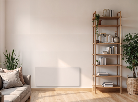 Radiatore elettrico fisso ad inerzia secca ghisa + pellicola + plug & play 2000W ALMEA orizzontale bianco