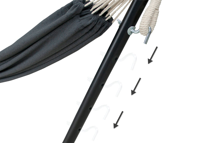 Amaca con supporto da giardino mod. Panama grigio scuro AM05PA