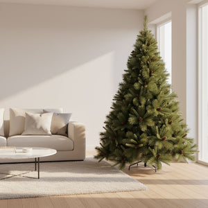 Alabaster - Albero di Natale Tradizionale con Pigne in PVC e PP Ø99x150H cm, 468 Punte