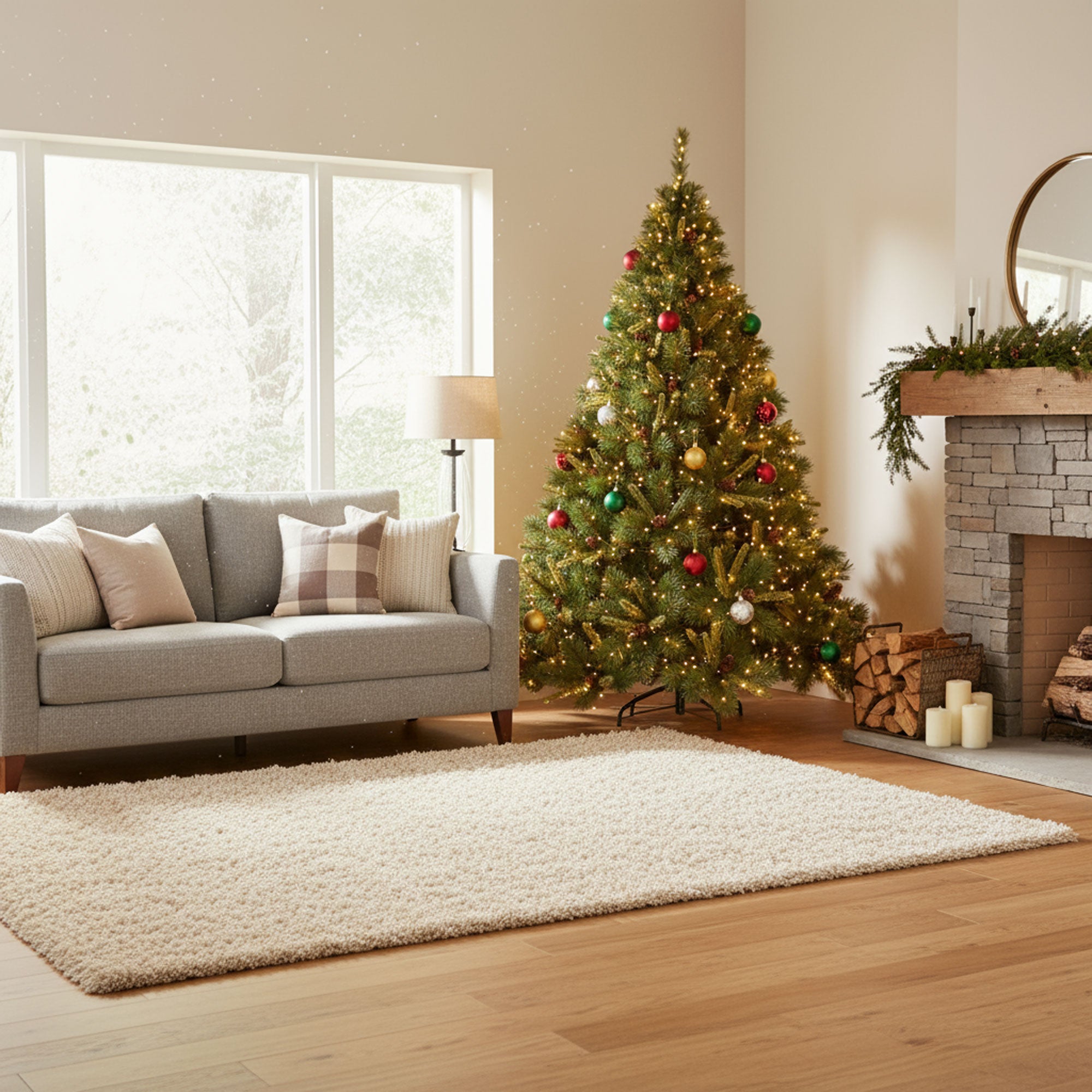 Alabaster - Albero di Natale Tradizionale con Pigne in PVC e PP Ø139x210H cm, 1072 Punte