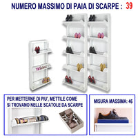 Scarpiere Slim Originali, 39 paia di scarpe, Col. Bianco | Gia' montate 