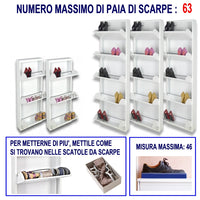 Scarpiere Slim Originali, 63 paia di scarpe, Col. Bianco | Gia' montate 