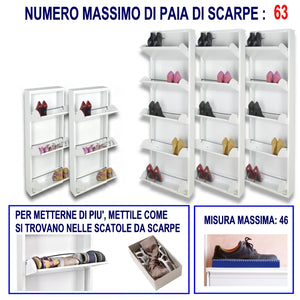 Scarpiere Slim Originali, 63 paia di scarpe, Col. Bianco | Gia' montate 
