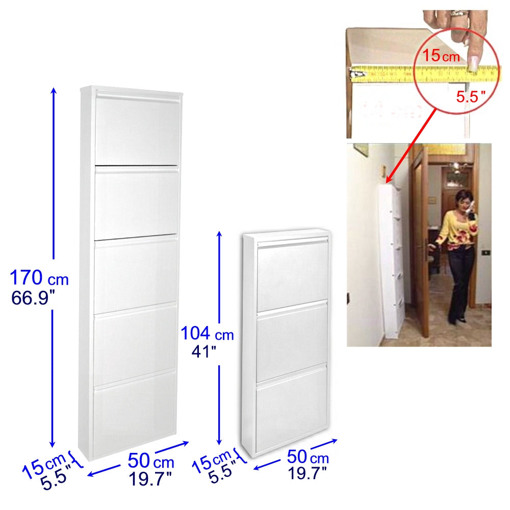 Scarpiere Slim Originali, 63 paia di scarpe, Col. Bianco | Gia' montate 