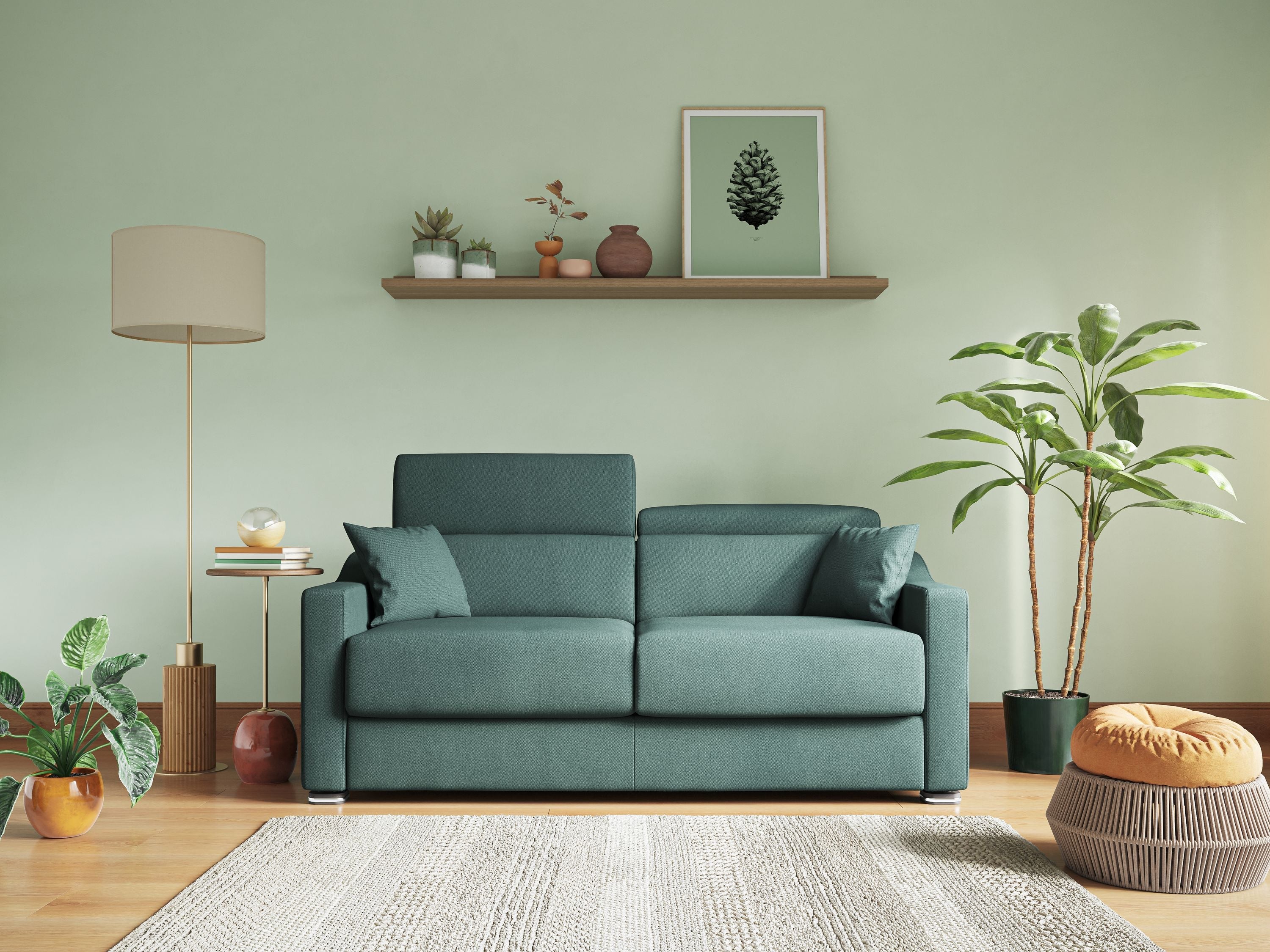 Amber Divano letto matrimoniale in tessuto smacchiabile T05 191 cm (mat. 140x197) grigio