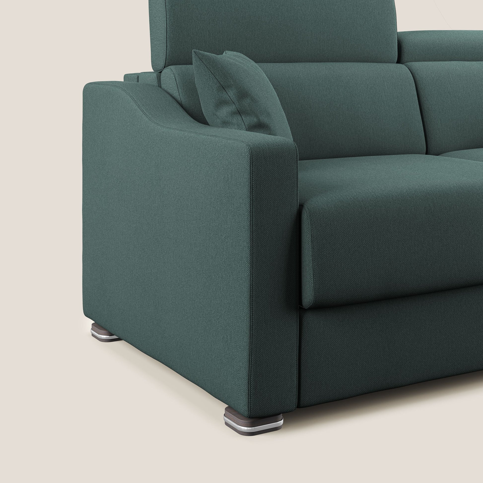 Divano Letto 3 Posti 191x100x98 cm in Tessuto Verde
