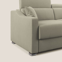 Divano Letto 3 Posti 211x100x98 cm in Tessuto Panna