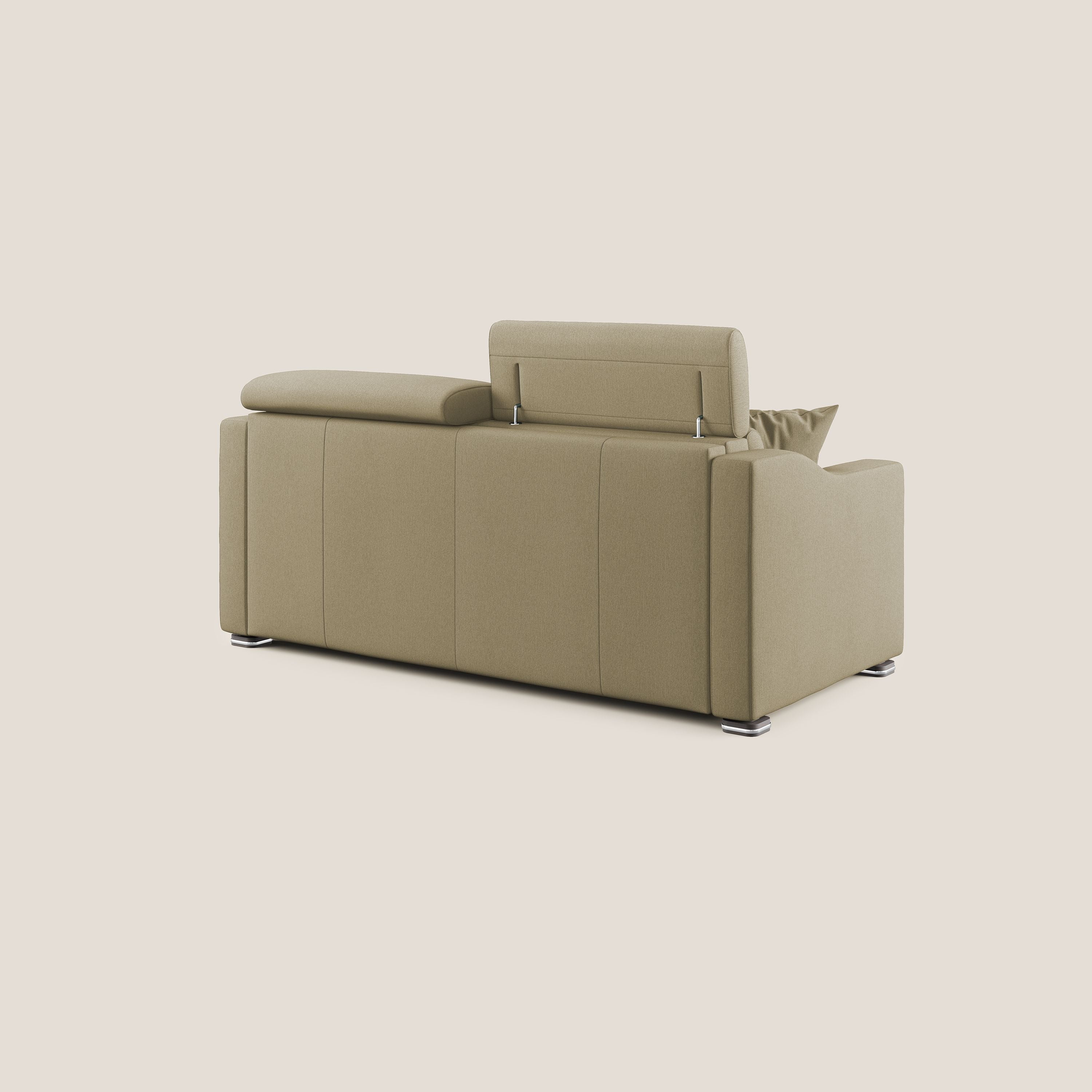 Divano Letto 3 Posti 211x100x98 cm in Tessuto Cammello