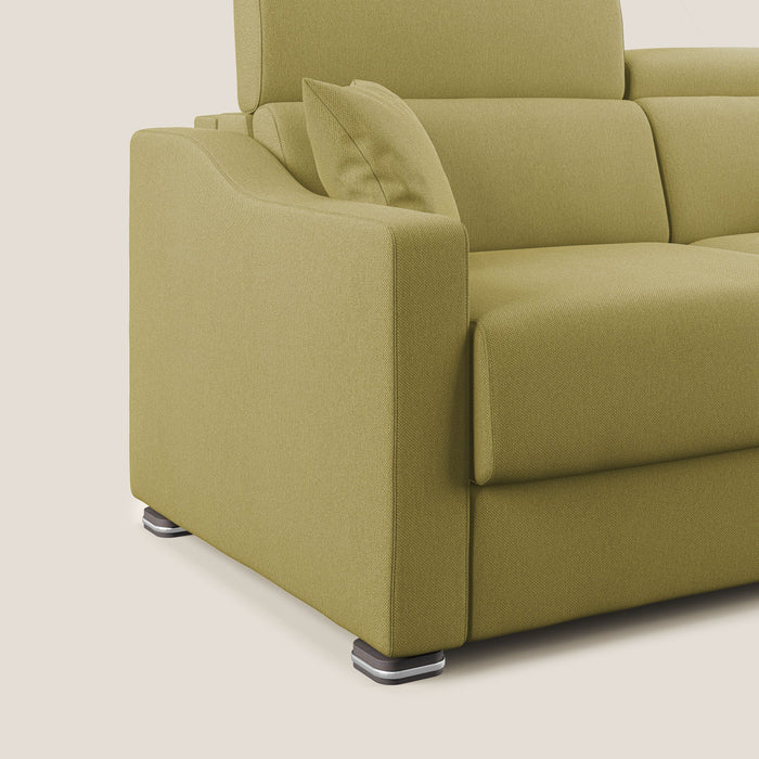 Divano Letto 3 Posti 191x100x98 cm in Tessuto Giallo