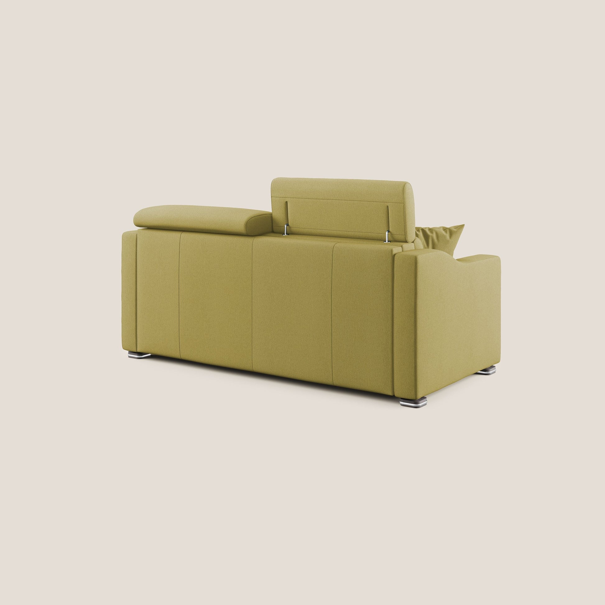 Divano Letto 3 Posti 191x100x98 cm in Tessuto Giallo
