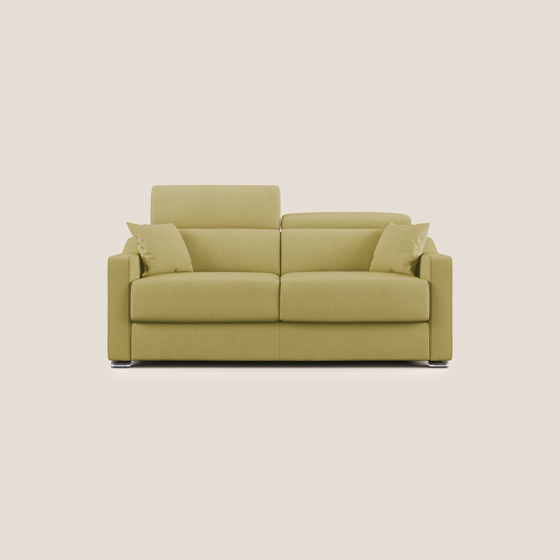 Divano Letto 2 Posti 171x100x98 cm in Tessuto Giallo