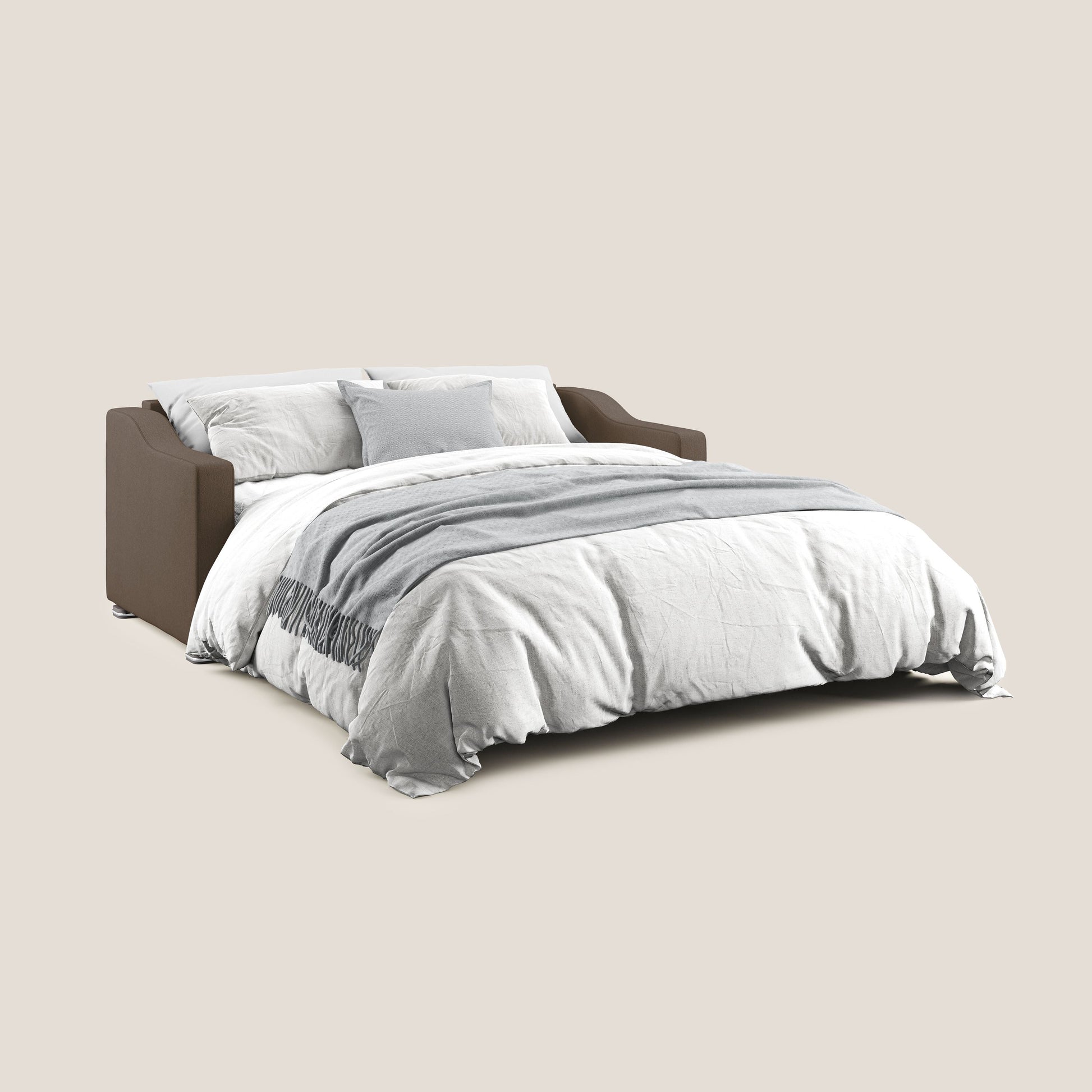 Divano Letto 2 Posti 171x100x98 cm in Tessuto Marrone