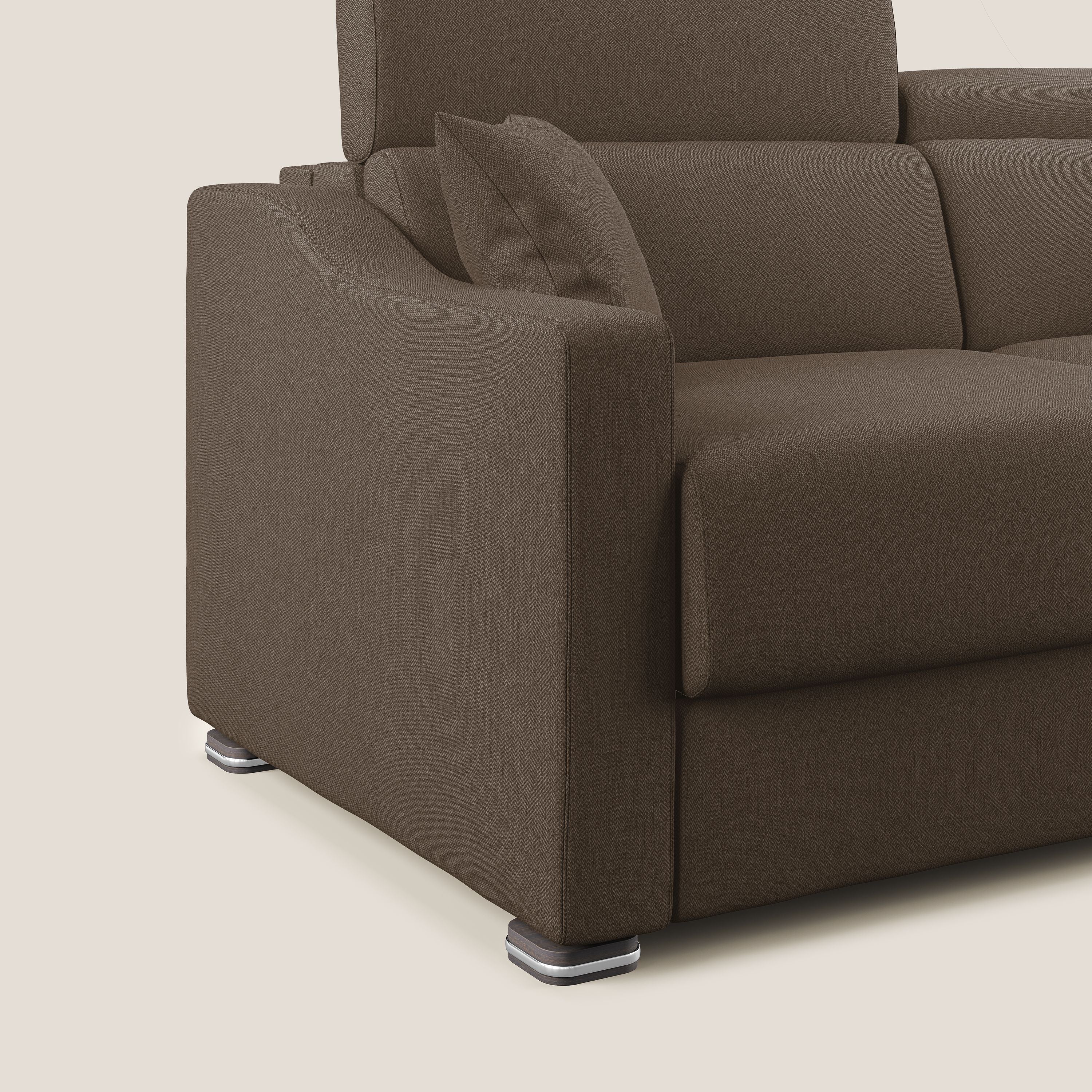 Divano Letto 2 Posti 171x100x98 cm in Tessuto Marrone