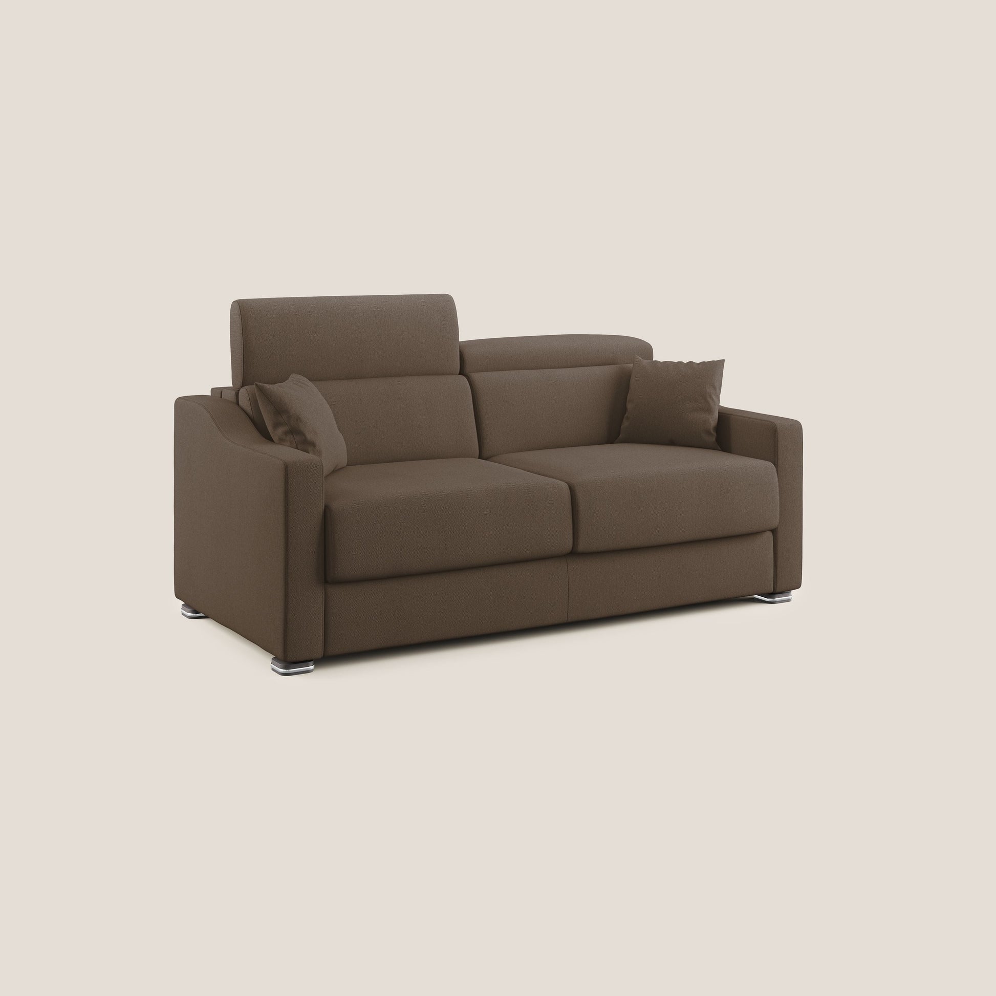 Divano Letto 2 Posti 171x100x98 cm in Tessuto Marrone