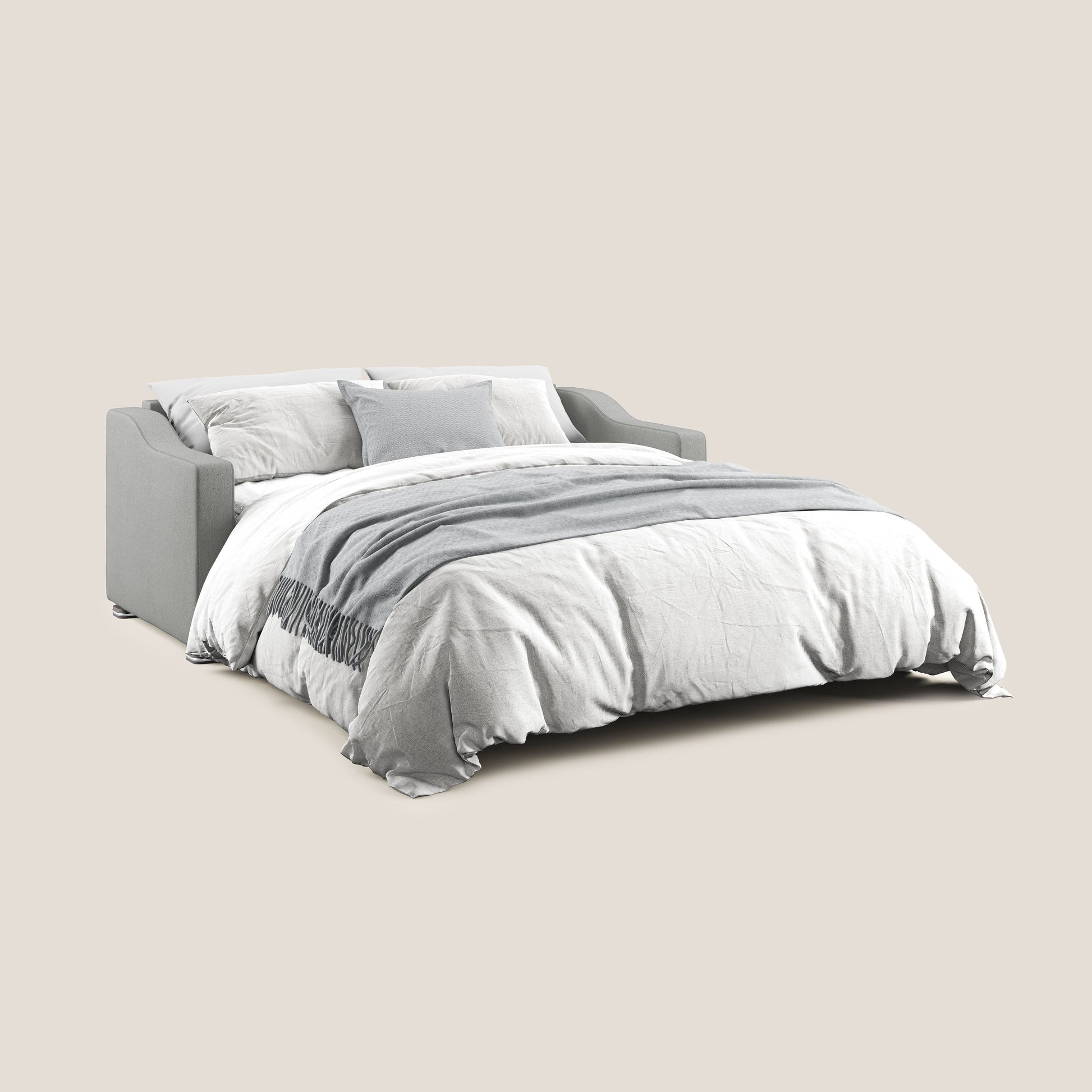 Divano Letto 2 Posti 171x100x98 cm in Tessuto Grigio