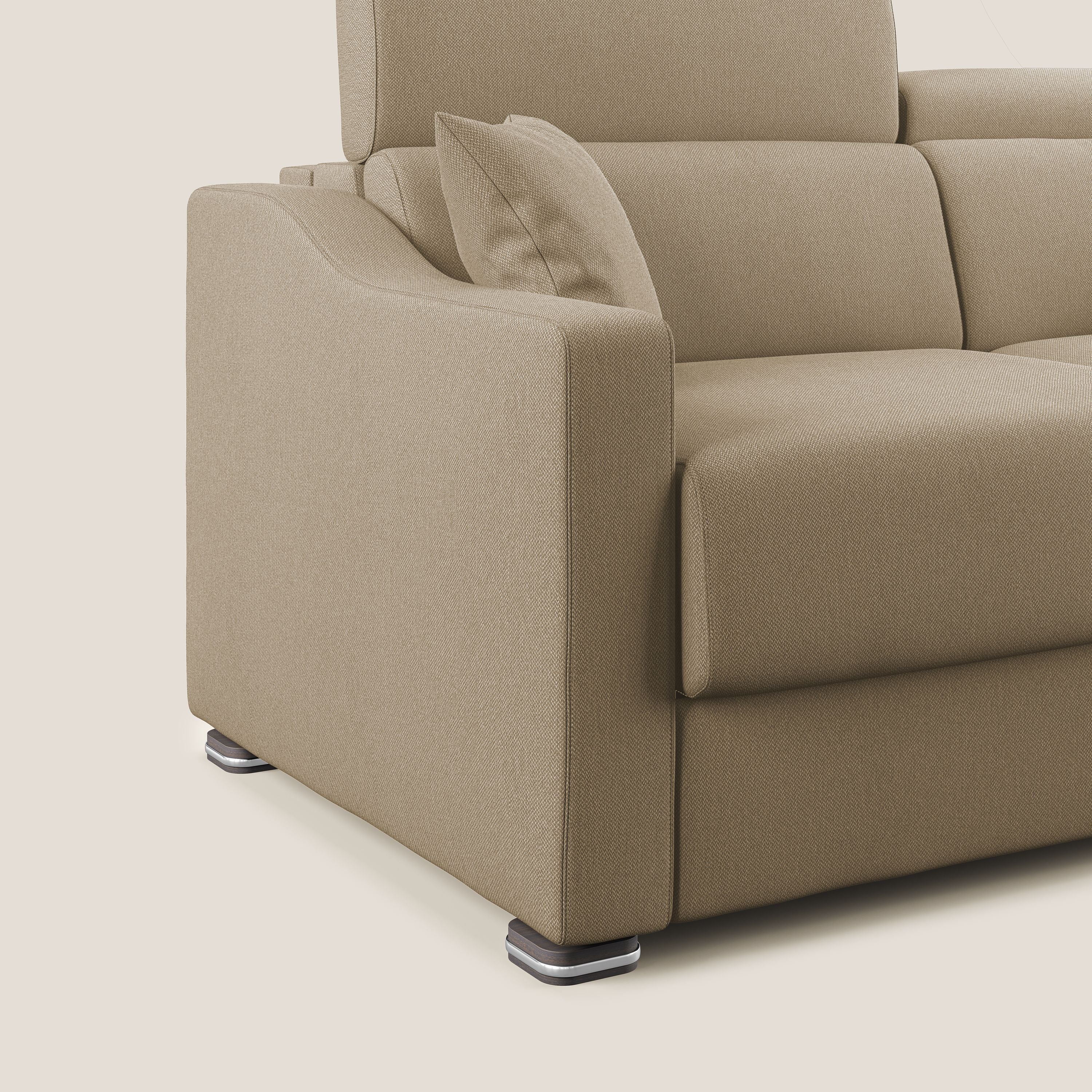 Divano Letto 3 Posti 211x100x98 cm in Tessuto Beige