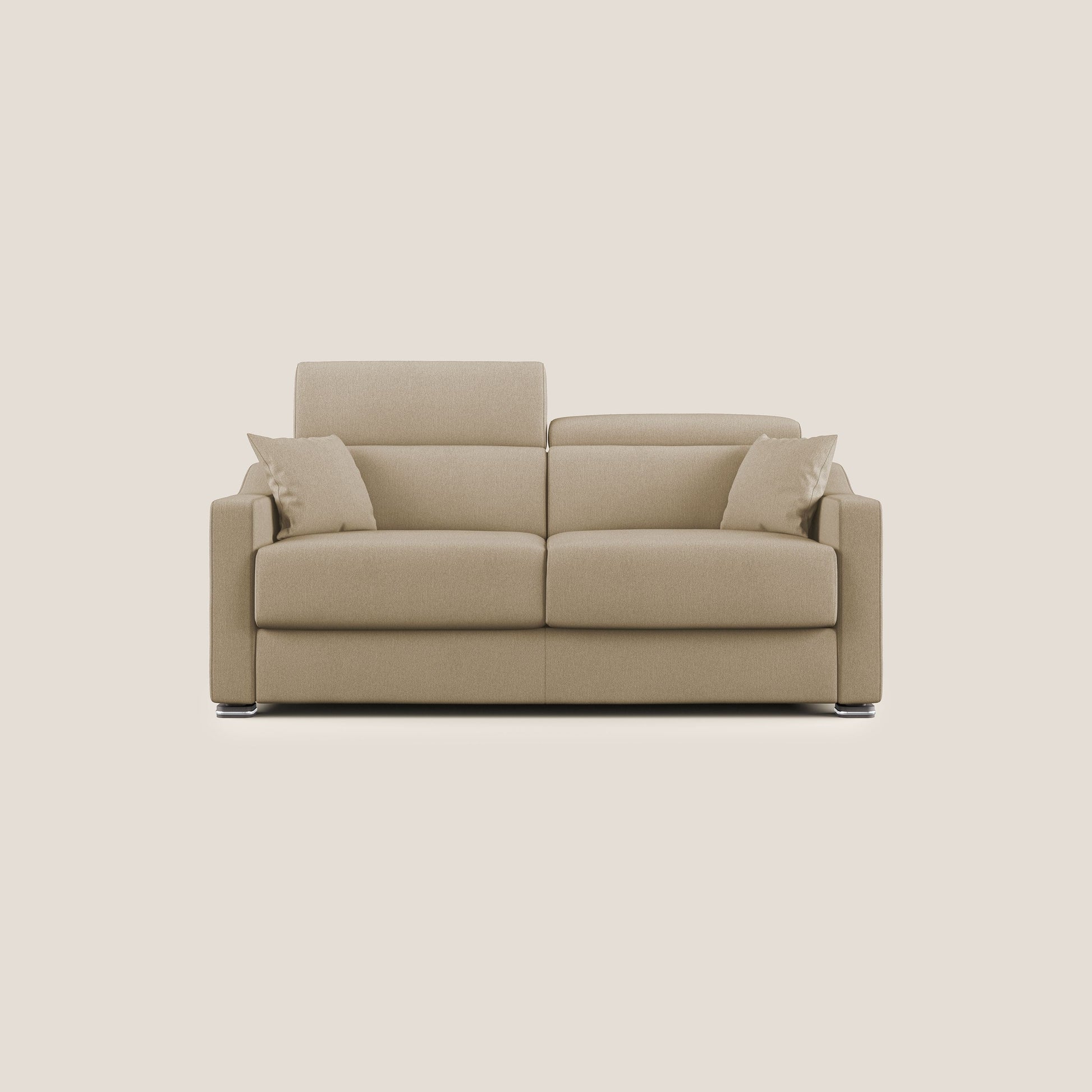 Divano Letto 2 Posti 171x100x98 cm in Tessuto Beige