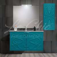 Mobile moderno Luxury con colonna - 90 cm, Specchiera con applicco