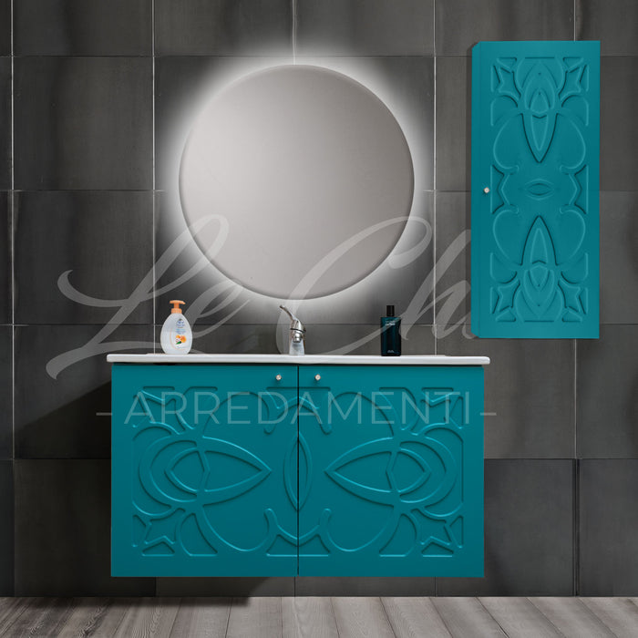 Mobile moderno Luxury con colonna - 90 cm, Specchiera con applicco