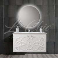 Mobile bagno moderno completo - 100 cm, Specchiera rettangolare led