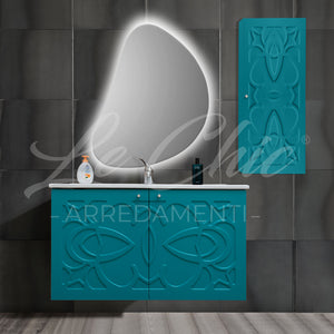 Mobile moderno Luxury con colonna - 90 cm, Specchiera con applicco