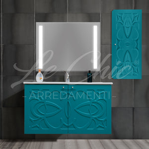 Mobile moderno Luxury con colonna - 90 cm, Specchiera con applicco