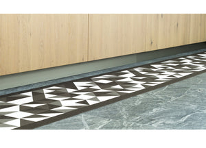 Tappeto Passatoia Cucina Antiscivolo In Tessuto Jacquard Disegno Origami Fango - 57x50 - Fango