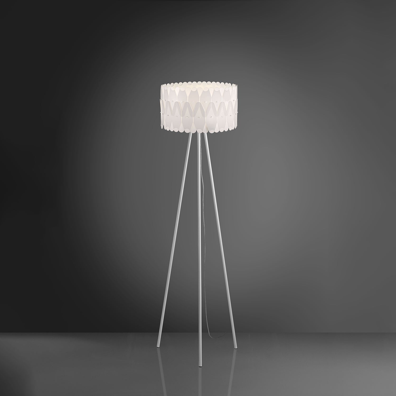 Piantana Moderna Amanda Polilux ® Bianco E Metallo 1 Luce E27