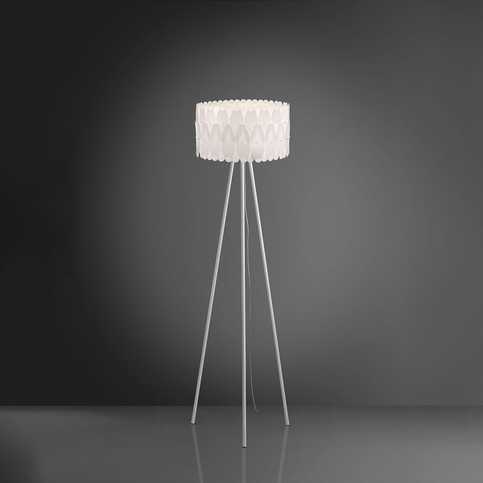 Piantana Moderna Amanda Polilux ® Bianco E Metallo 1 Luce E27