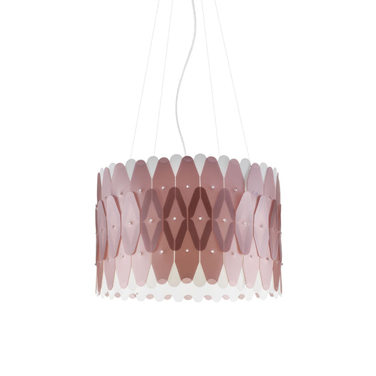 Lampadario Moderno Amanda Polilux ® Pink Metal E Metallo Cromo 3 Luci E27