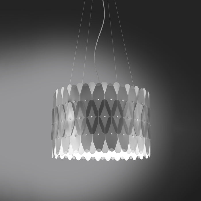 Lampadario Moderno Amanda Polilux ® Argento E Metallo Cromo 3 Luci E27